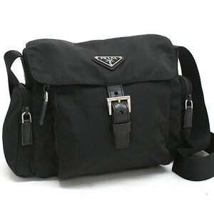 Prada Vela Crossbody Shoulder Bag Black Triangle Logo